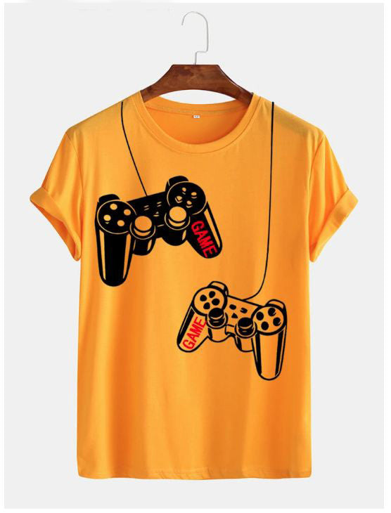 Modern Vibrant Printed T-Shirt With Game Stick Design