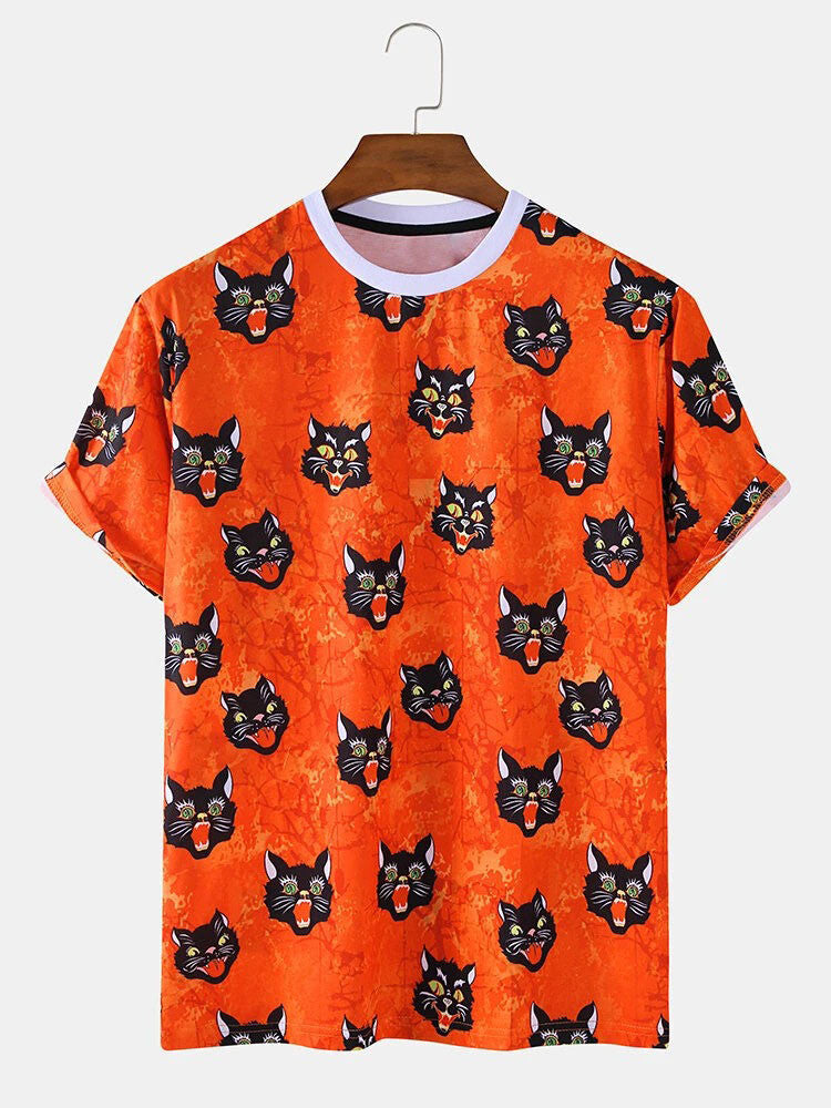 Cat Lover Printed T-Shirt With Vibrant Print