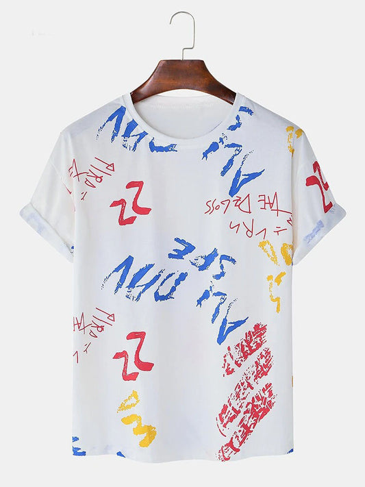 Modern Vibrant Printed T-Shirt With Puzzle Design