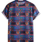 T-Shirt All Over Printed With Ancient Design Pattern