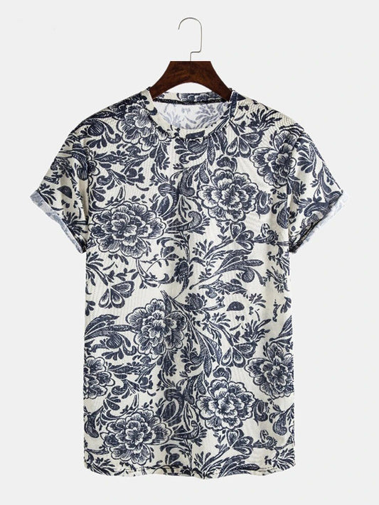 Contemporary Fantasy Printed T-Shirt In Unique Flower Design