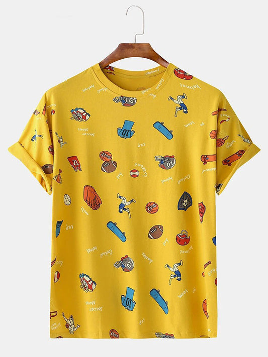 T-Shirt Printed With Attractive Cartoons In Modern Design