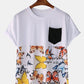 Butterfly Vibrant Printed T-Shirt With Short Sleeves