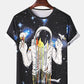 Modern Vibrant Printed T-Shirt With Space Ship Design