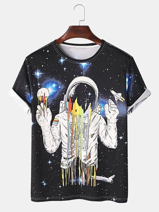 Modern Vibrant Printed T-Shirt With Space Ship Design