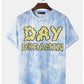 Sky Colour Printed T-Shirt With Half Sleeves