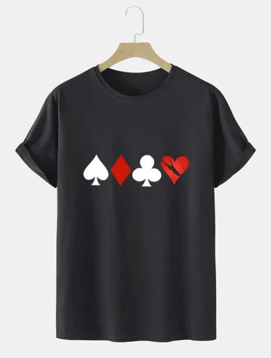 Funky Card Printed T-Shirt In Modern Design